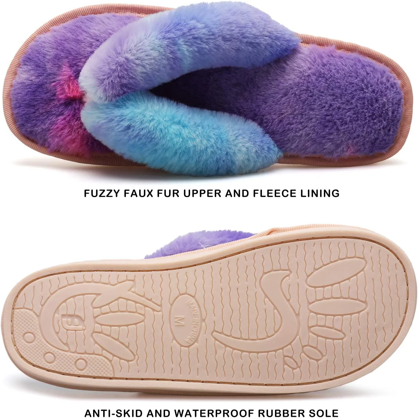 JOINFREE Women's Bedroom Slippers Comfort Four Season Classy Indoor Spa Slide Shoes