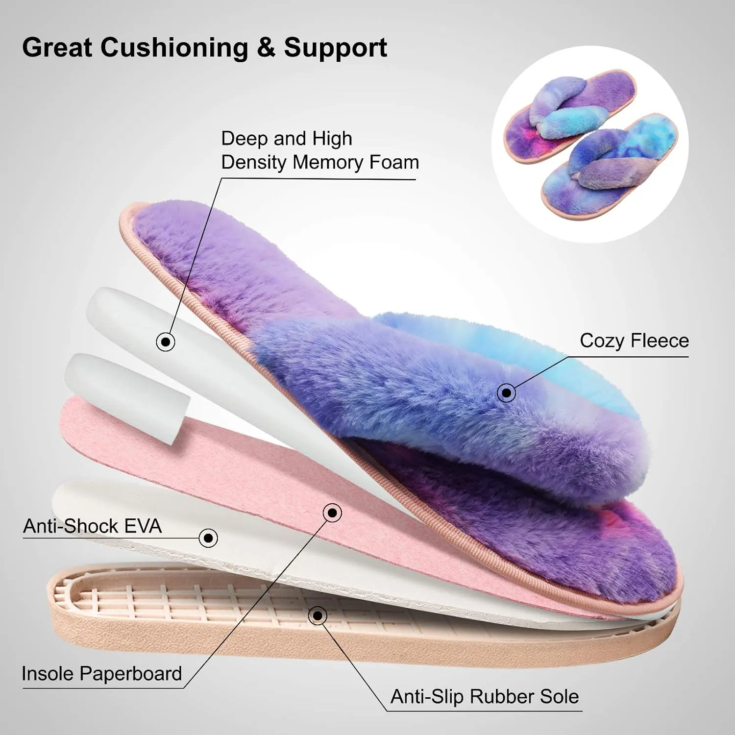 JOINFREE Women's Bedroom Slippers Comfort Four Season Classy Indoor Spa Slide Shoes