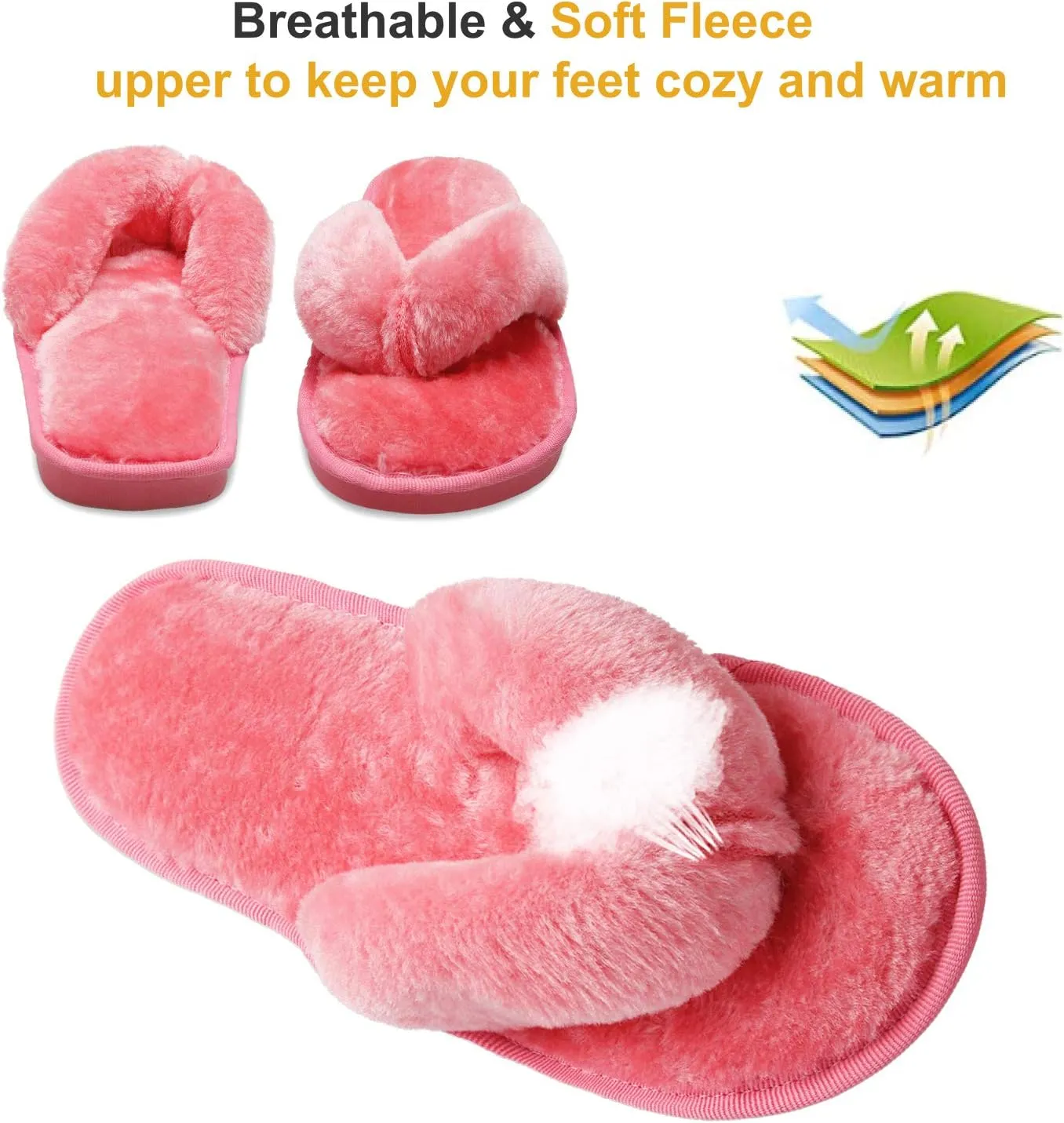 JOINFREE Women's Bedroom Slippers Comfort Four Season Classy Indoor Spa Slide Shoes