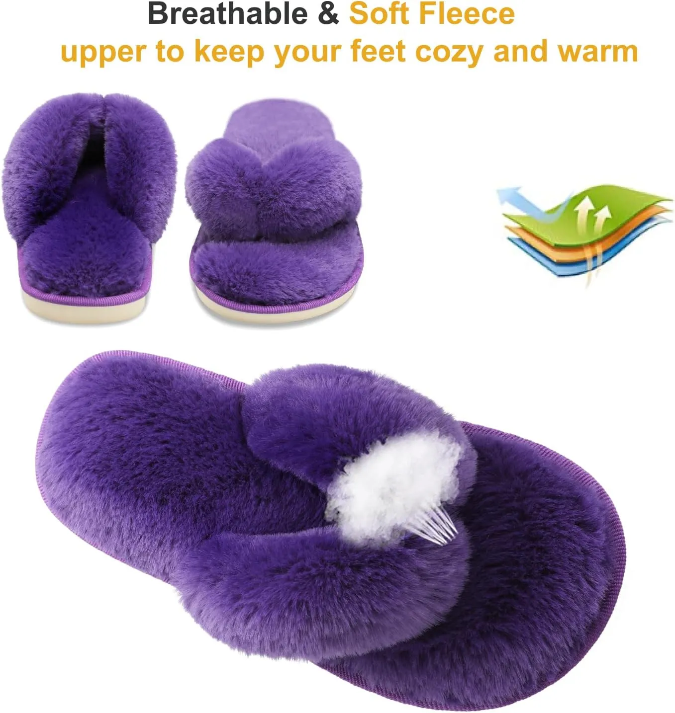 JOINFREE Women's Bedroom Slippers Comfort Four Season Classy Indoor Spa Slide Shoes
