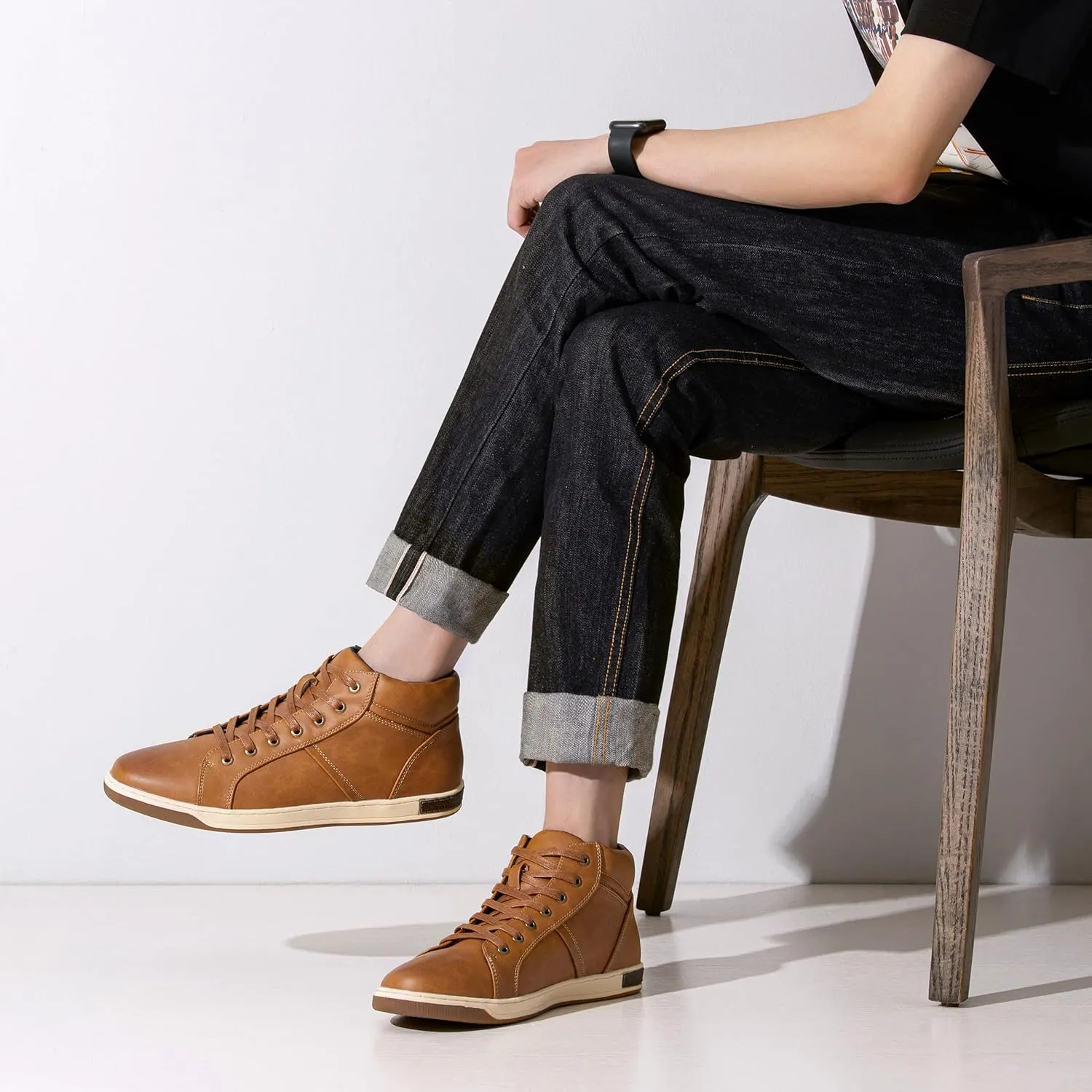 Jousen Men's Casual Shoes High Top Fashion Sneaker Lightweight Men Boots Shoes