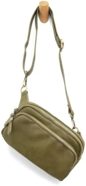 Joy Susan Womens Fashion Purse Kylie Double Zip Sling Belt Bag