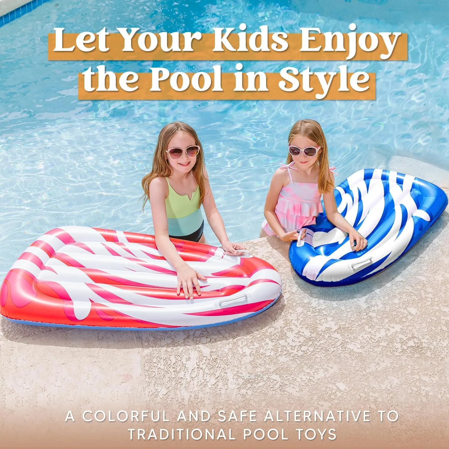 JOYIN 2 Pack Inflatable Body Boards for Water Slides, Body Board for Slip Slide, Swimming Pool Floating Learn to Swim, Summer Water Fun Toy for Kids and Toddlers