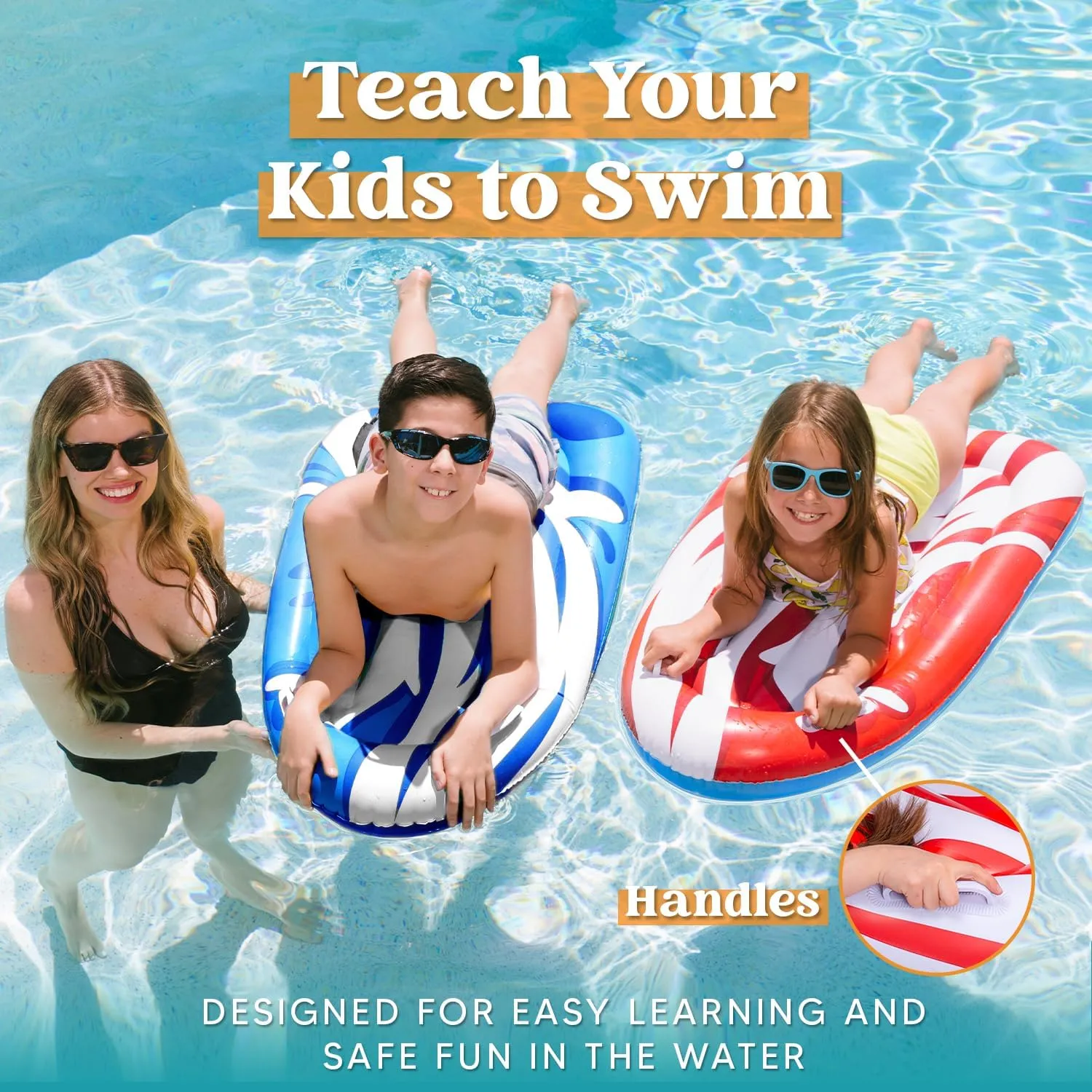 JOYIN 2 Pack Inflatable Body Boards for Water Slides, Body Board for Slip Slide, Swimming Pool Floating Learn to Swim, Summer Water Fun Toy for Kids and Toddlers