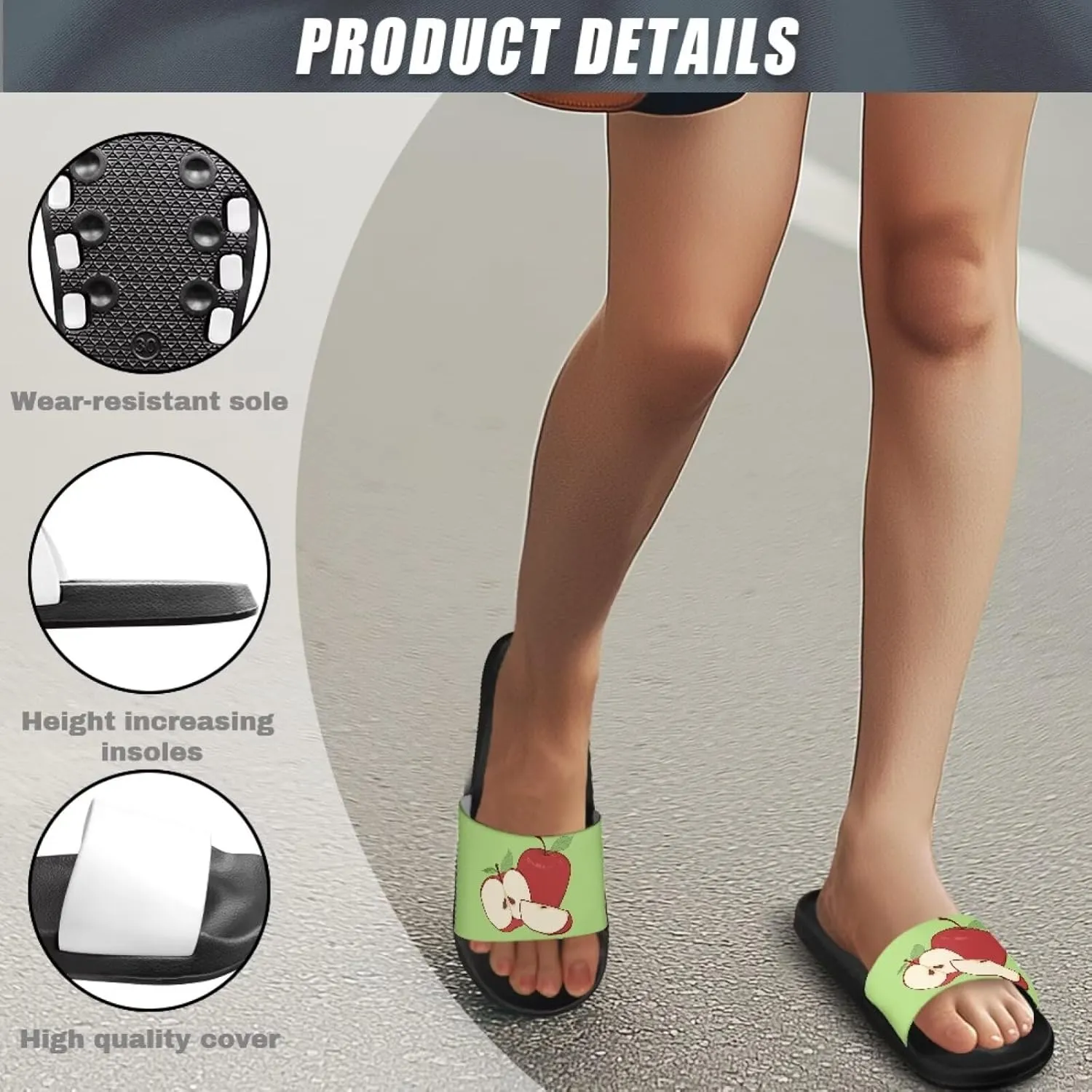 JoyLamoria Fruit Pattern Sandals House Slides Women Cloud Slippers Cushioned Non Slip Indoor Outdoor Open Toe Comfy