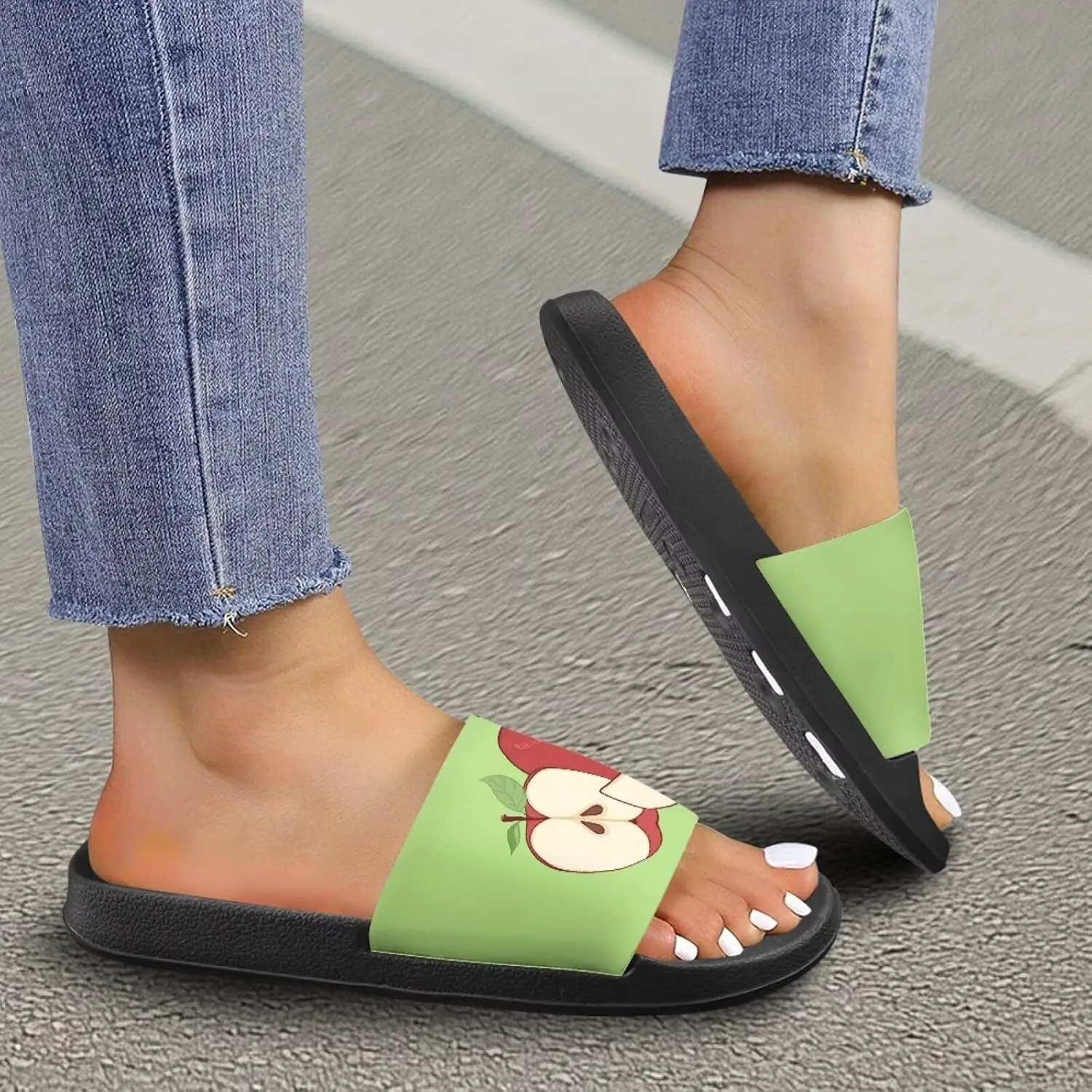 JoyLamoria Fruit Pattern Sandals House Slides Women Cloud Slippers Cushioned Non Slip Indoor Outdoor Open Toe Comfy