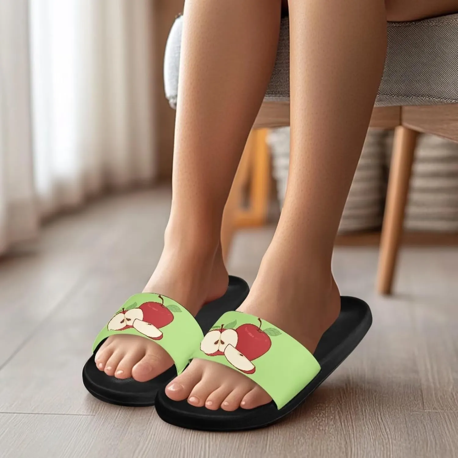 JoyLamoria Fruit Pattern Sandals House Slides Women Cloud Slippers Cushioned Non Slip Indoor Outdoor Open Toe Comfy