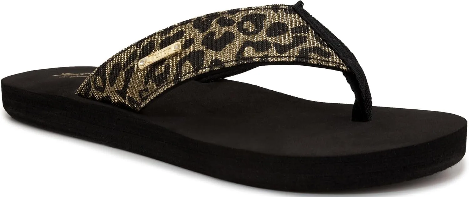 JUICY COUTURE Flip Flops, Soft Lightweight Beach Sandals for Women, Casual Slippers Shower Beach Pool Flat Slides Shoes