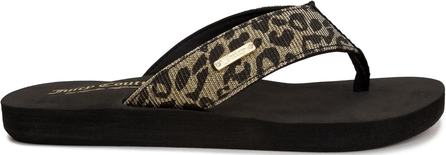 JUICY COUTURE Flip Flops, Soft Lightweight Beach Sandals for Women, Casual Slippers Shower Beach Pool Flat Slides Shoes