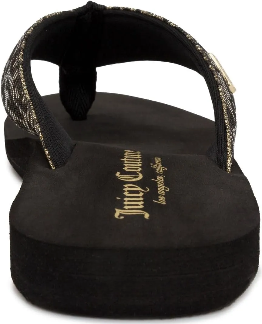 JUICY COUTURE Flip Flops, Soft Lightweight Beach Sandals for Women, Casual Slippers Shower Beach Pool Flat Slides Shoes