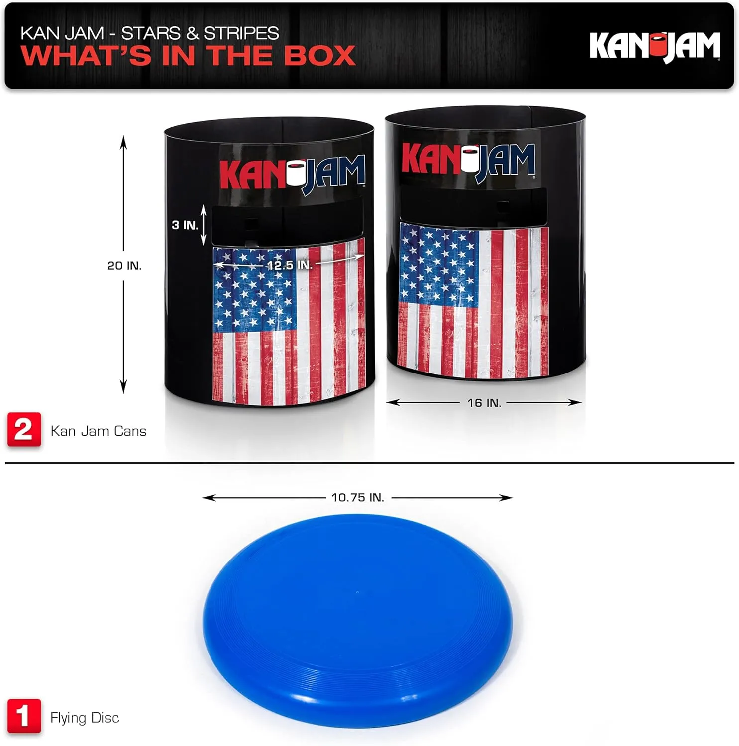 Kan Jam Original Disc Toss Game - American Made Outdoor Game for The Backyard, Beach, Park, Tailgates - ESPN, OCHO, & USA Flag Designs