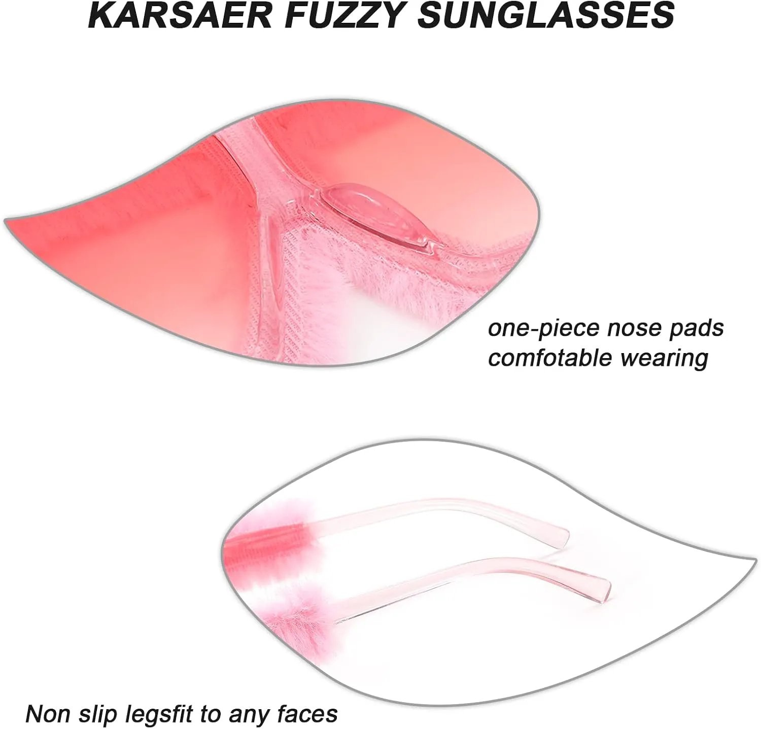 Karsaer Vision Plush Fuzzy Flat Top Fashion Square Large Shades Punk Soft Velvet Shade Party Eyewear…
