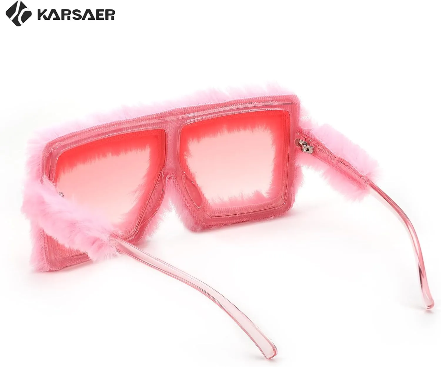 Karsaer Vision Plush Fuzzy Flat Top Fashion Square Large Shades Punk Soft Velvet Shade Party Eyewear…