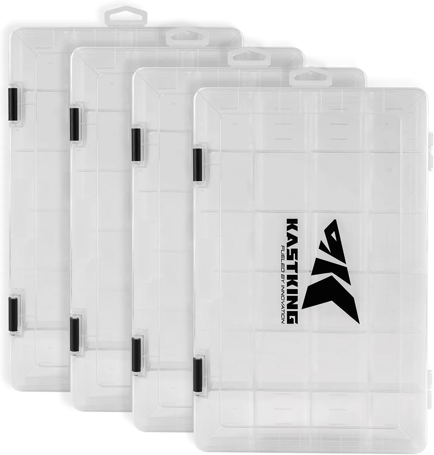KastKing Karryall Fishing Tackle Bags with 4 * 3700 Tackle Trays, Fishing Bags for Saltwater or Freshwater Fishing - Fishing Gear Storage, Black