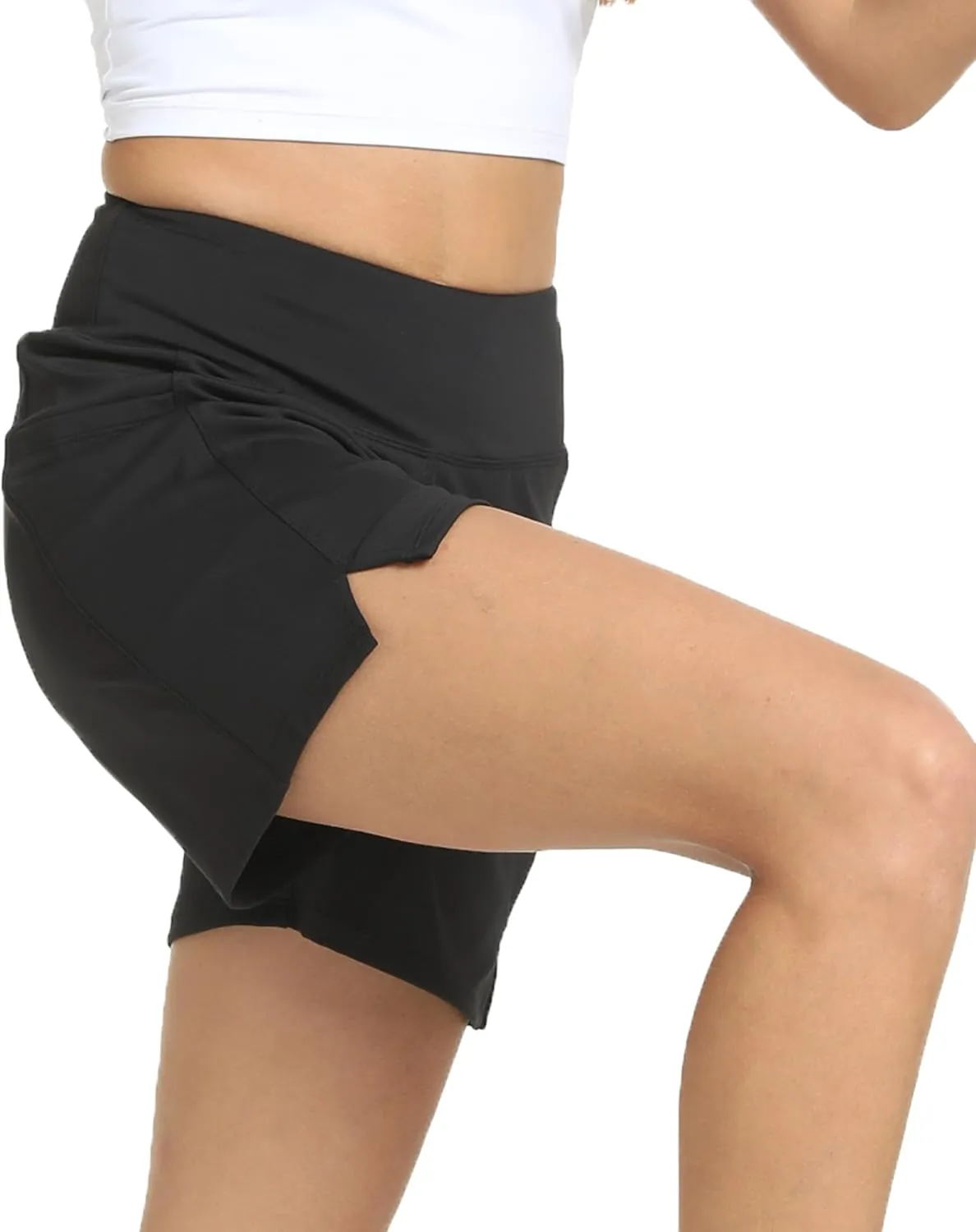 Kcutteyg Running Shorts for Women with Liner High Waisted Lightweight Womens Workout Shorts with Pocket