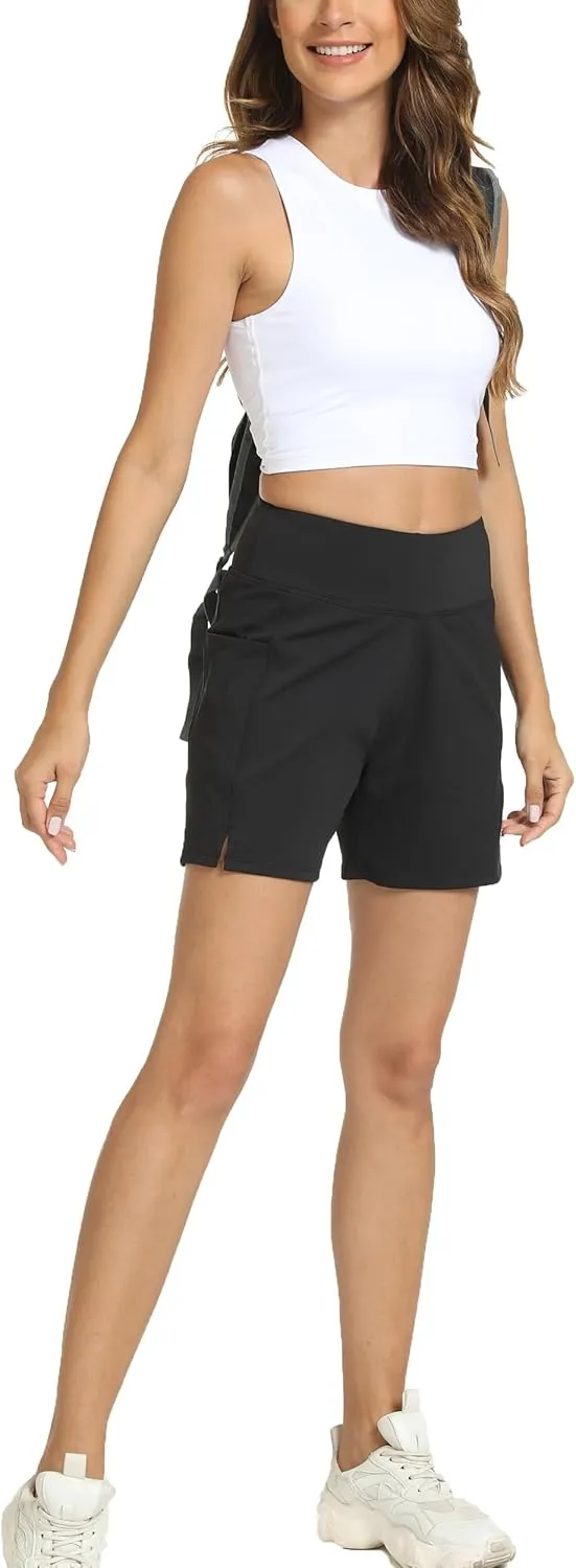 Kcutteyg Running Shorts for Women with Liner High Waisted Lightweight Womens Workout Shorts with Pocket