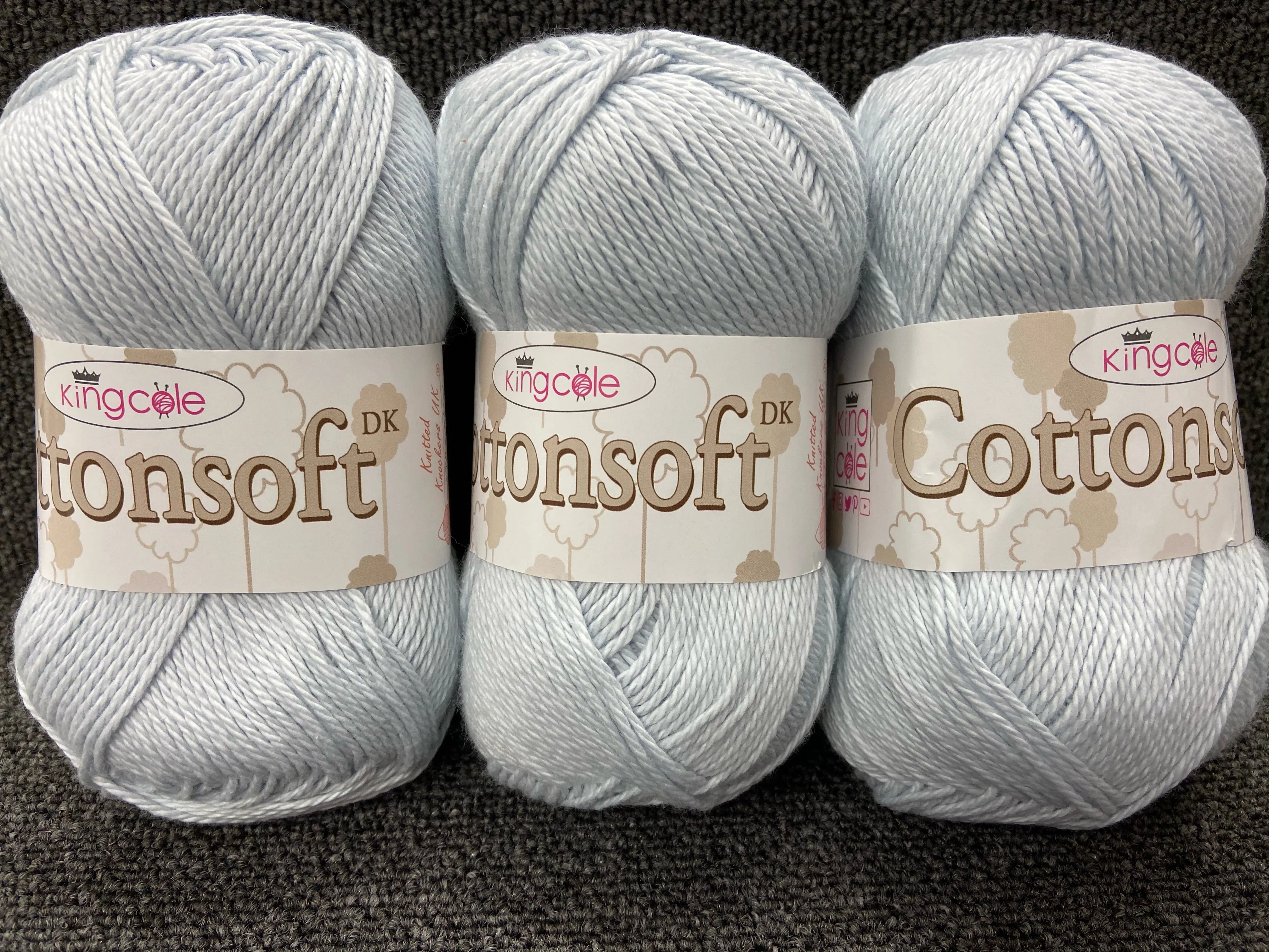 King Cole Cottonsoft Double Knit Yarn/Wool 100% Cotton 100g Ball Various Colours