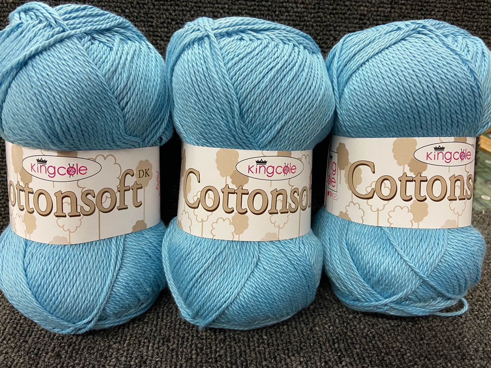 King Cole Cottonsoft Double Knit Yarn/Wool 100% Cotton 100g Ball Various Colours