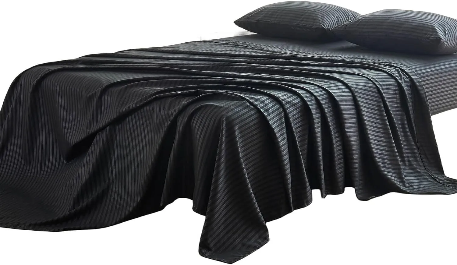 Kingnex Striped 36x72 Sofa Bed Sheets Twin Size for Sleeper Sofa Bed Soft Double Brushed 1800 Microfiber 3 Pcs Include 1 Fitted Sheet 1 Flat Sheet 1 Pillowcase Black