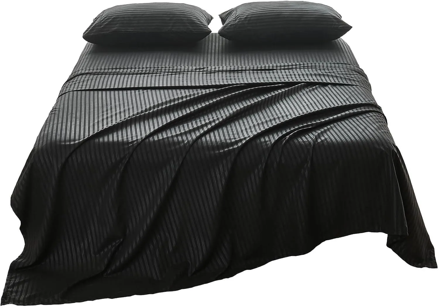 Kingnex Striped 36x72 Sofa Bed Sheets Twin Size for Sleeper Sofa Bed Soft Double Brushed 1800 Microfiber 3 Pcs Include 1 Fitted Sheet 1 Flat Sheet 1 Pillowcase Black