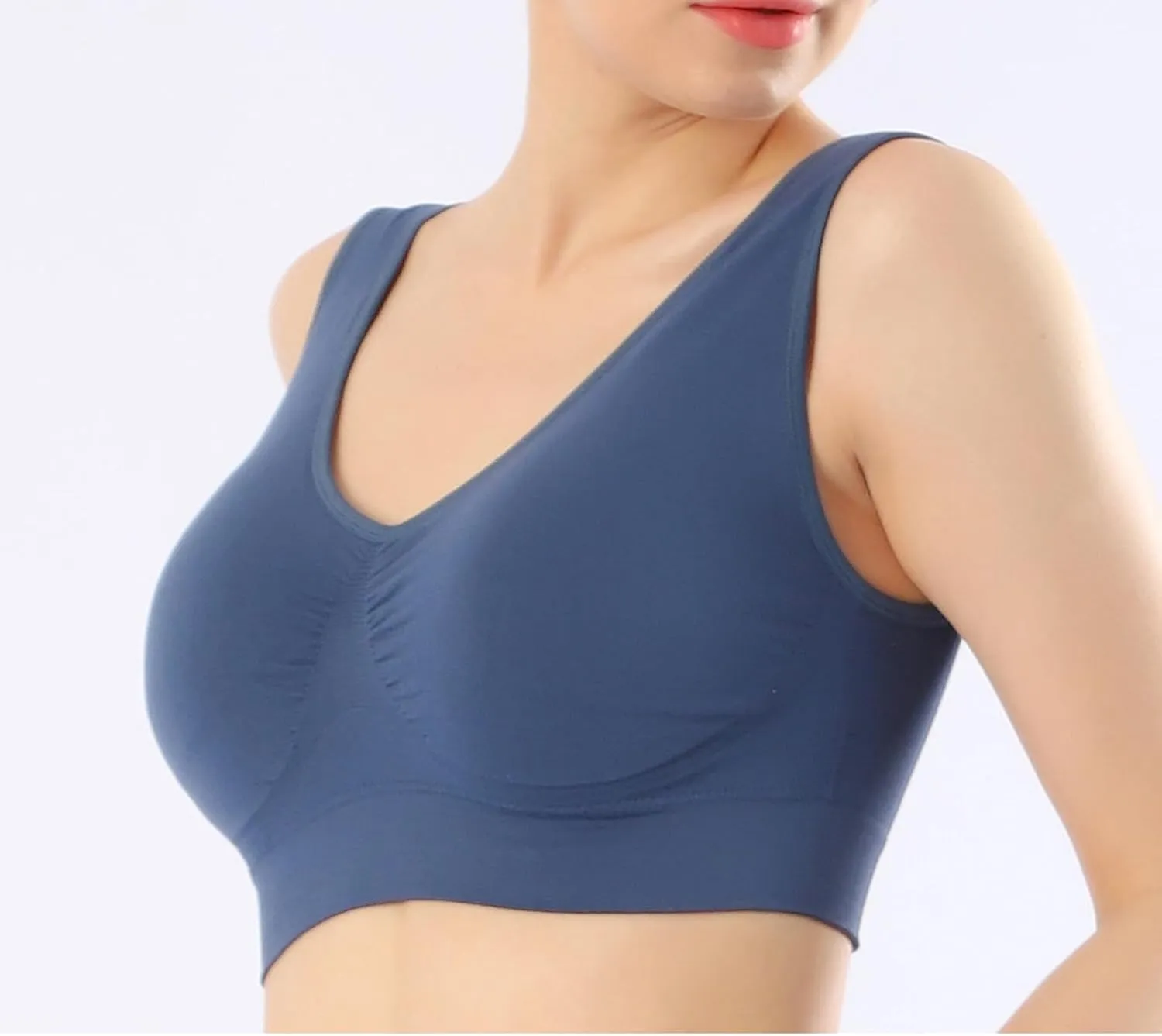 KINYAOYAO 3 Pack Women's Ultimate Comfy Medium Support Seamless Wireless Sports Bra with Removable Pads