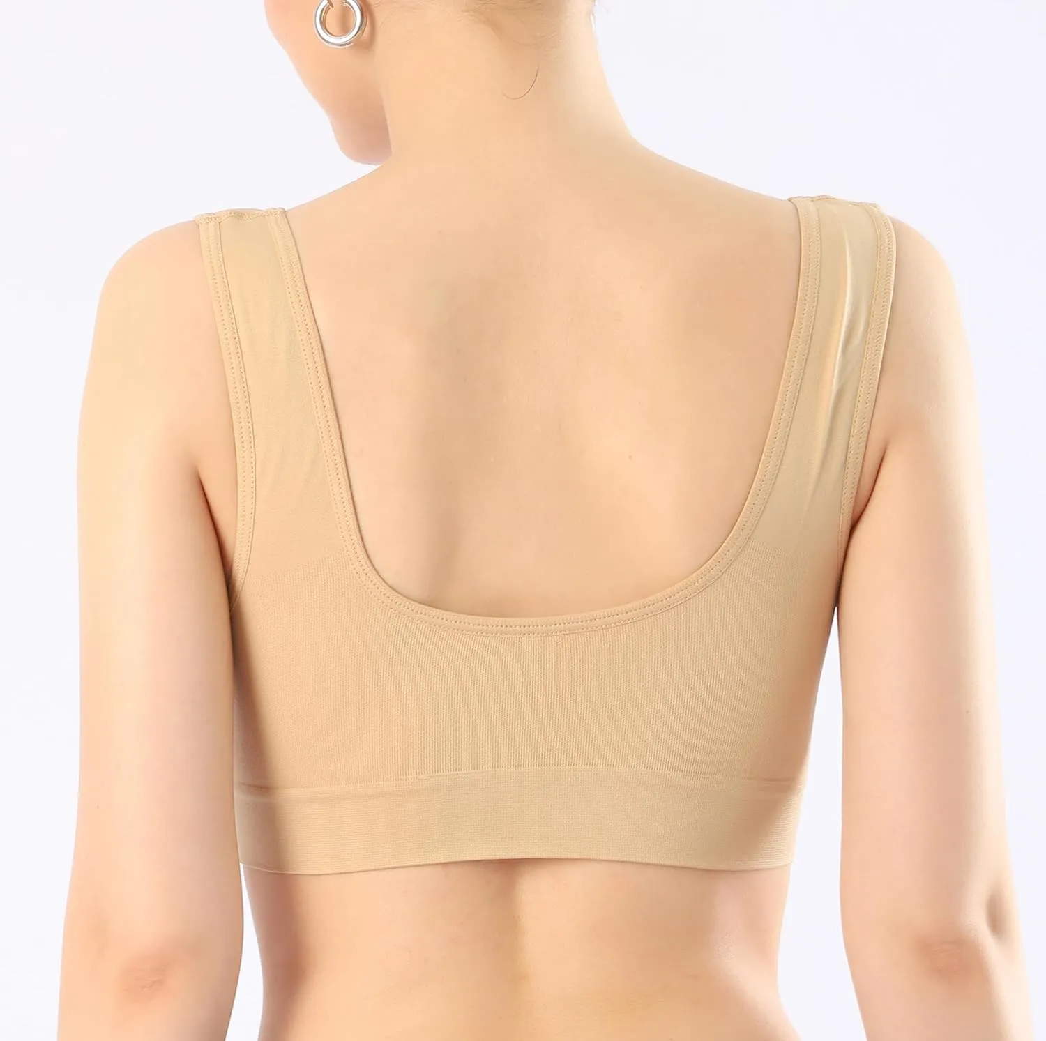 KINYAOYAO 3 Pack Women's Ultimate Comfy Medium Support Seamless Wireless Sports Bra with Removable Pads