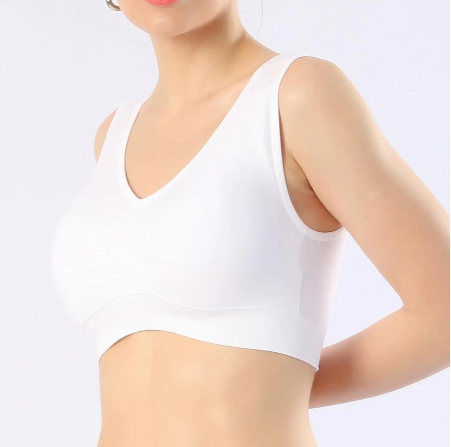 KINYAOYAO 3 Pack Women's Ultimate Comfy Medium Support Seamless Wireless Sports Bra with Removable Pads