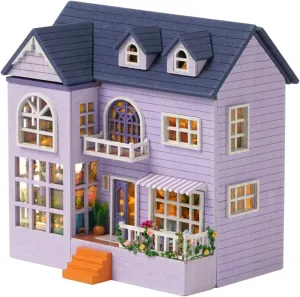 Kisoy Romantic and Cute Dollhouse Miniature DIY House Kit Creative Room Perfect DIY Gift for Friends, Lovers and Families (Happy House)