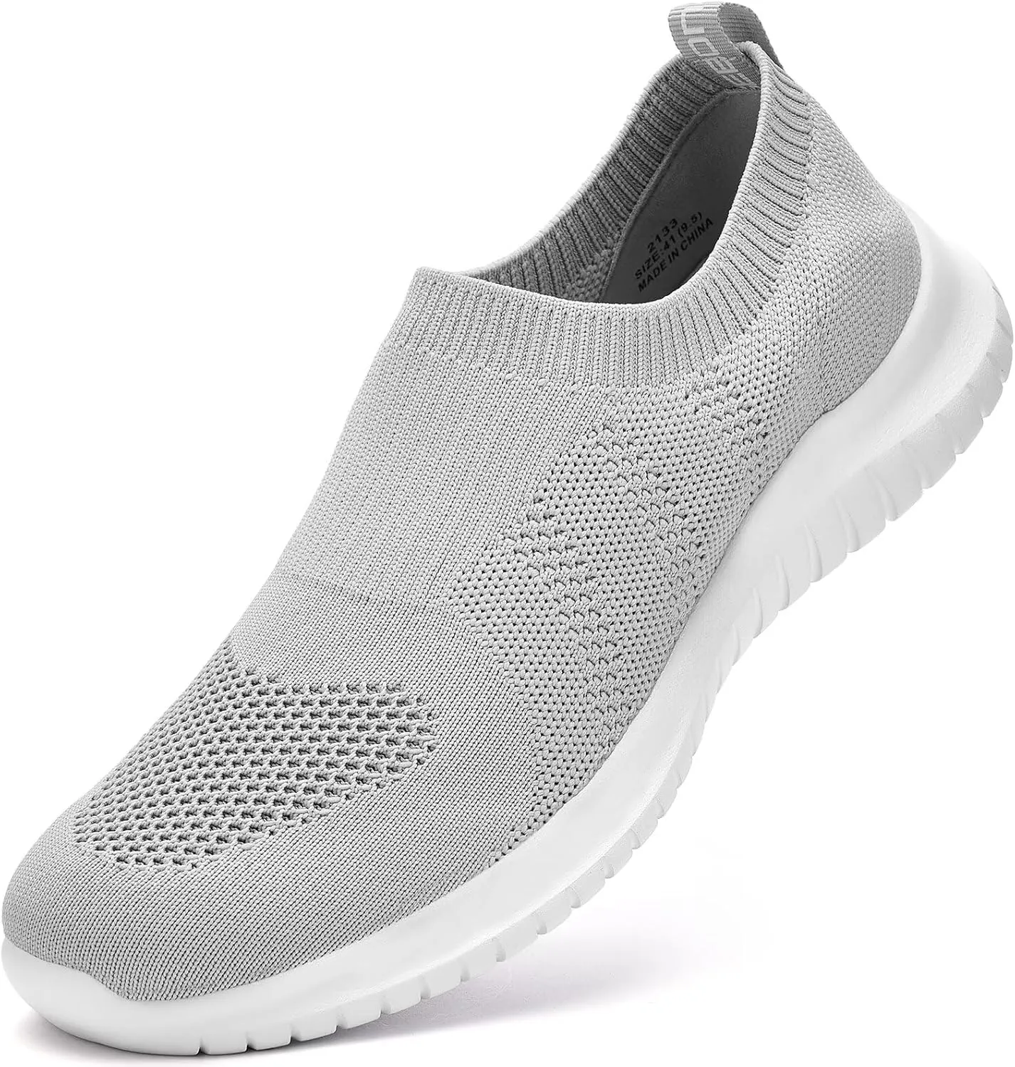 konhill Men's Athletic Walking Shoes - Lightweight Casual Knit Slip on Sneakers