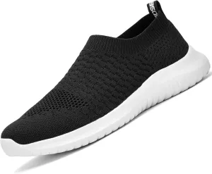 konhill Men's Athletic Walking Shoes - Lightweight Casual Knit Slip on Sneakers