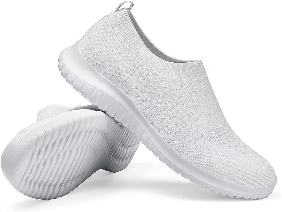 konhill Men's Athletic Walking Shoes - Lightweight Casual Knit Slip on Sneakers