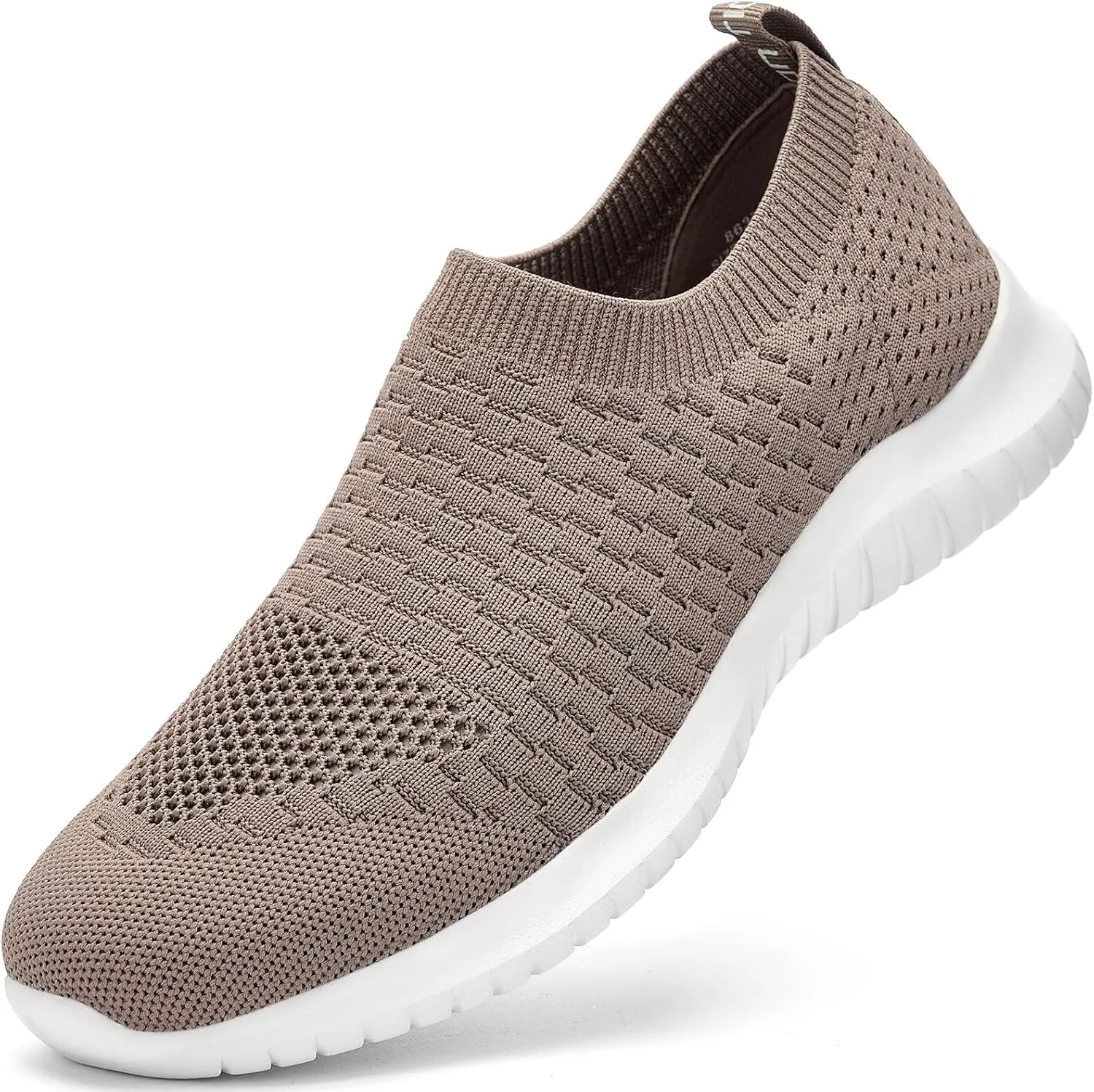 konhill Men's Athletic Walking Shoes - Lightweight Casual Knit Slip on Sneakers
