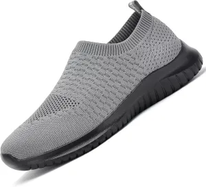 konhill Men's Athletic Walking Shoes - Lightweight Casual Knit Slip on Sneakers