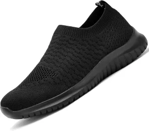 konhill Men's Athletic Walking Shoes - Lightweight Casual Knit Slip on Sneakers