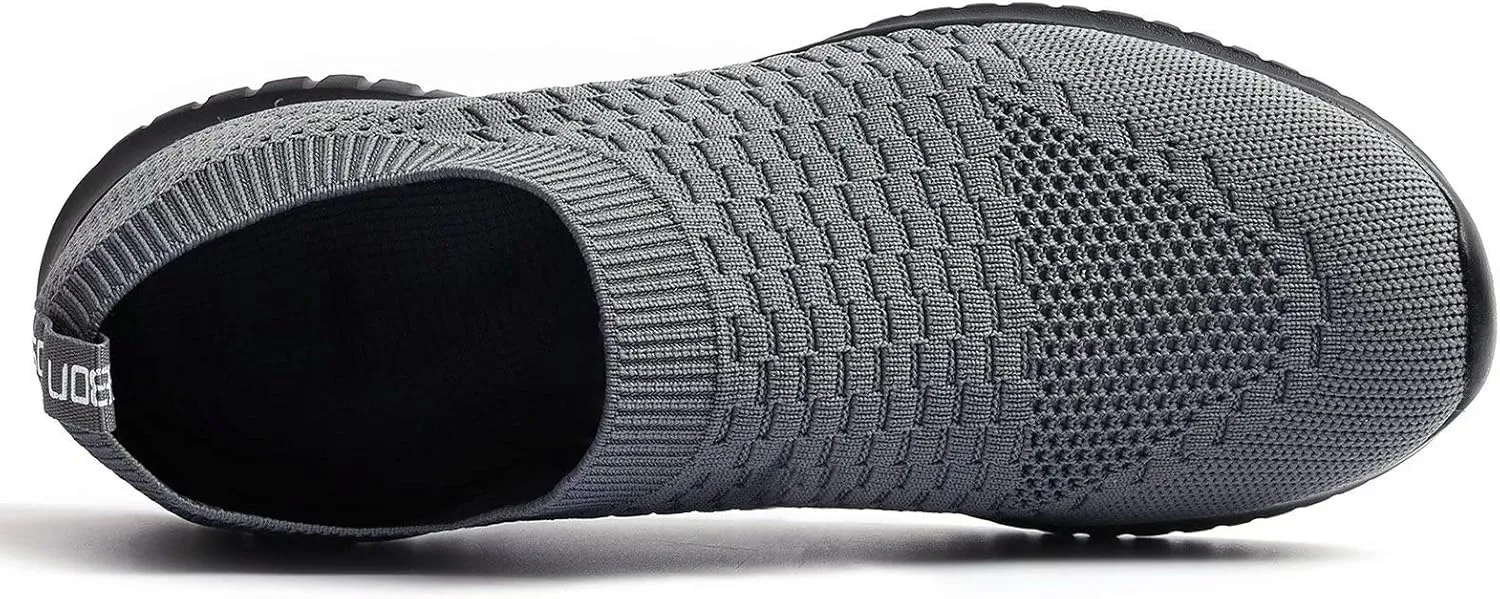 konhill Men's Athletic Walking Shoes - Lightweight Casual Knit Slip on Sneakers