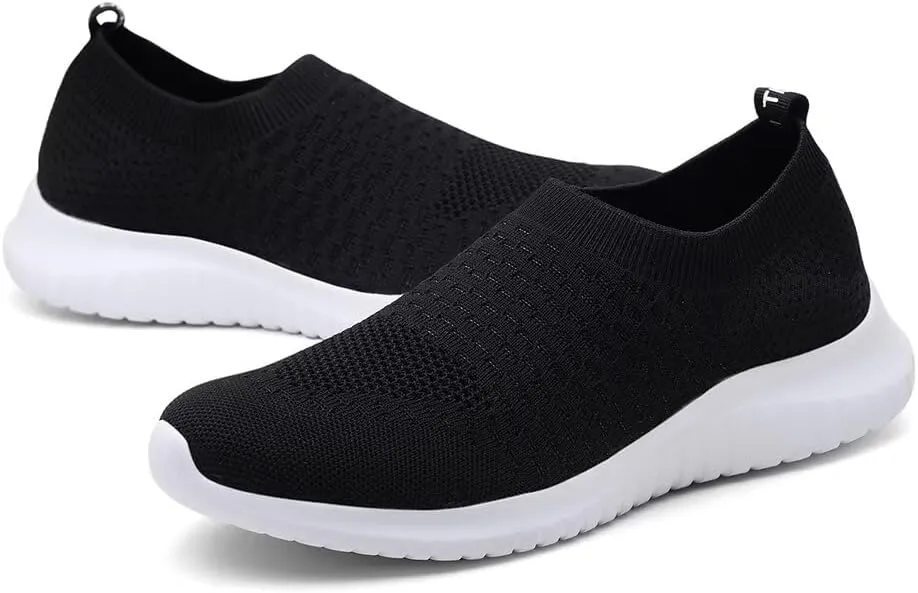 konhill Men's Athletic Walking Shoes - Lightweight Casual Knit Slip on Sneakers
