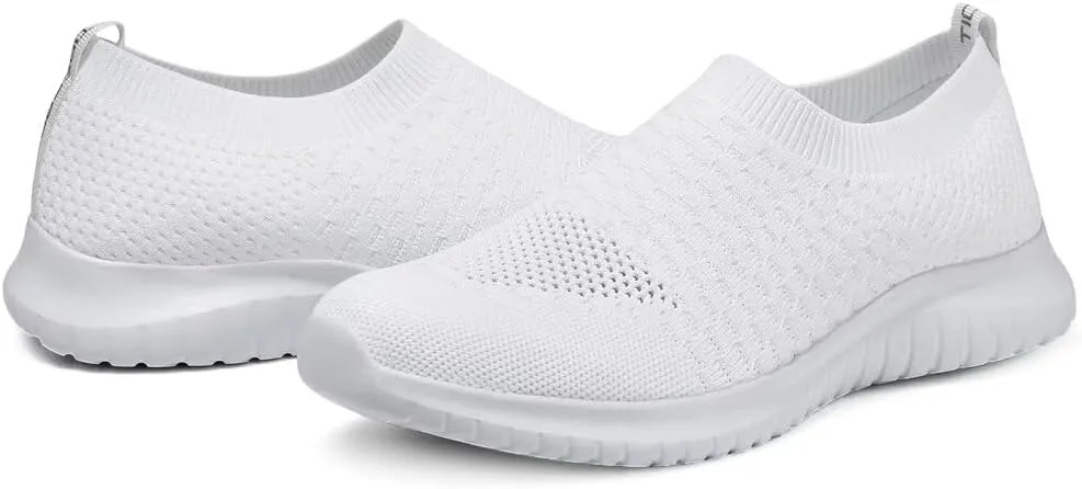 konhill Men's Athletic Walking Shoes - Lightweight Casual Knit Slip on Sneakers