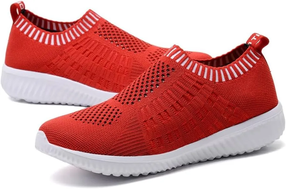 konhill Women's Slip On Walking Shoes Breathable Mesh Sneakers Work Casual Tennis Shoes