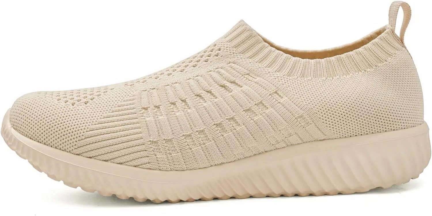 konhill Women's Slip On Walking Shoes Breathable Mesh Sneakers Work Casual Tennis Shoes