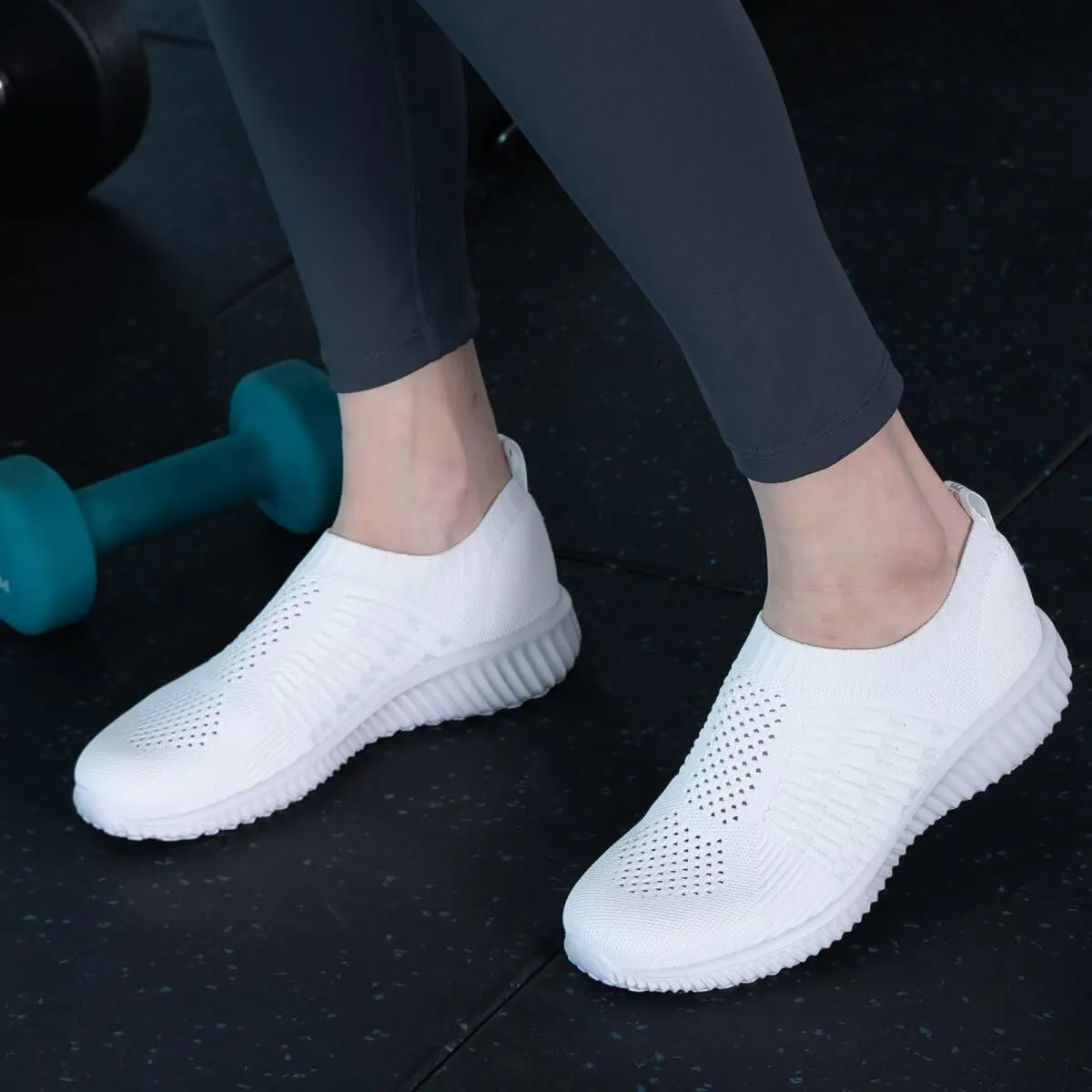 konhill Women's Slip On Walking Shoes Breathable Mesh Sneakers Work Casual Tennis Shoes