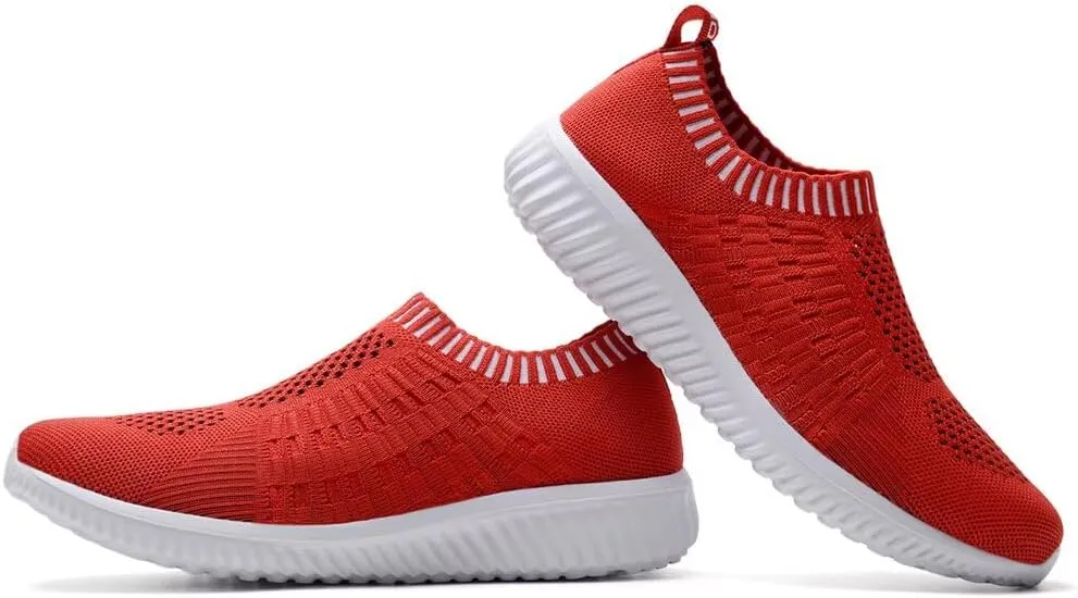 konhill Women's Slip On Walking Shoes Breathable Mesh Sneakers Work Casual Tennis Shoes