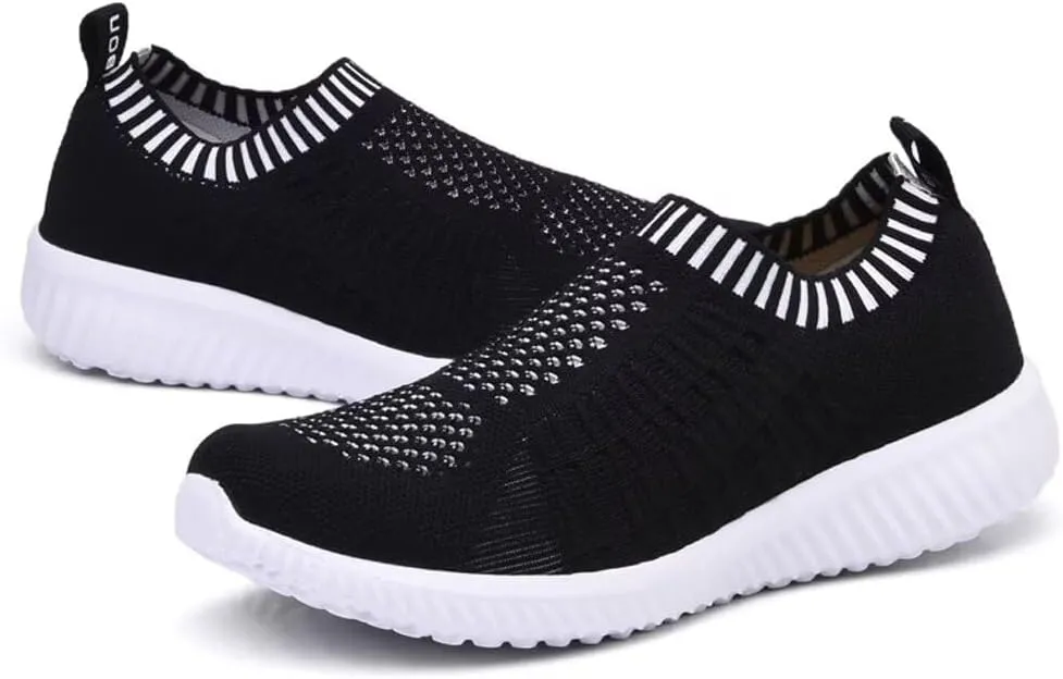konhill Women's Slip On Walking Shoes Breathable Mesh Sneakers Work Casual Tennis Shoes
