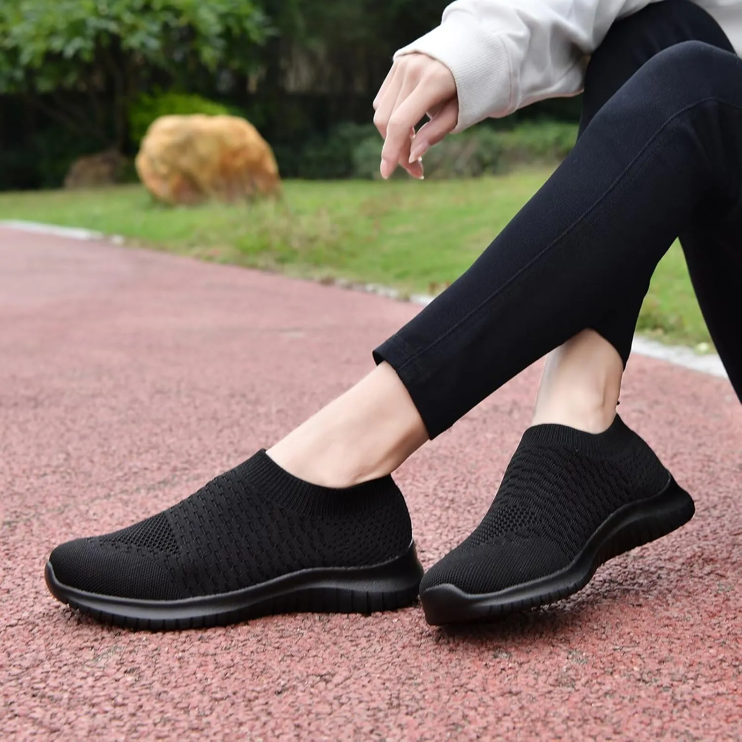 konhill Women's Walking Tennis Shoes - Lightweight Athletic Casual Gym Slip on Sneakers