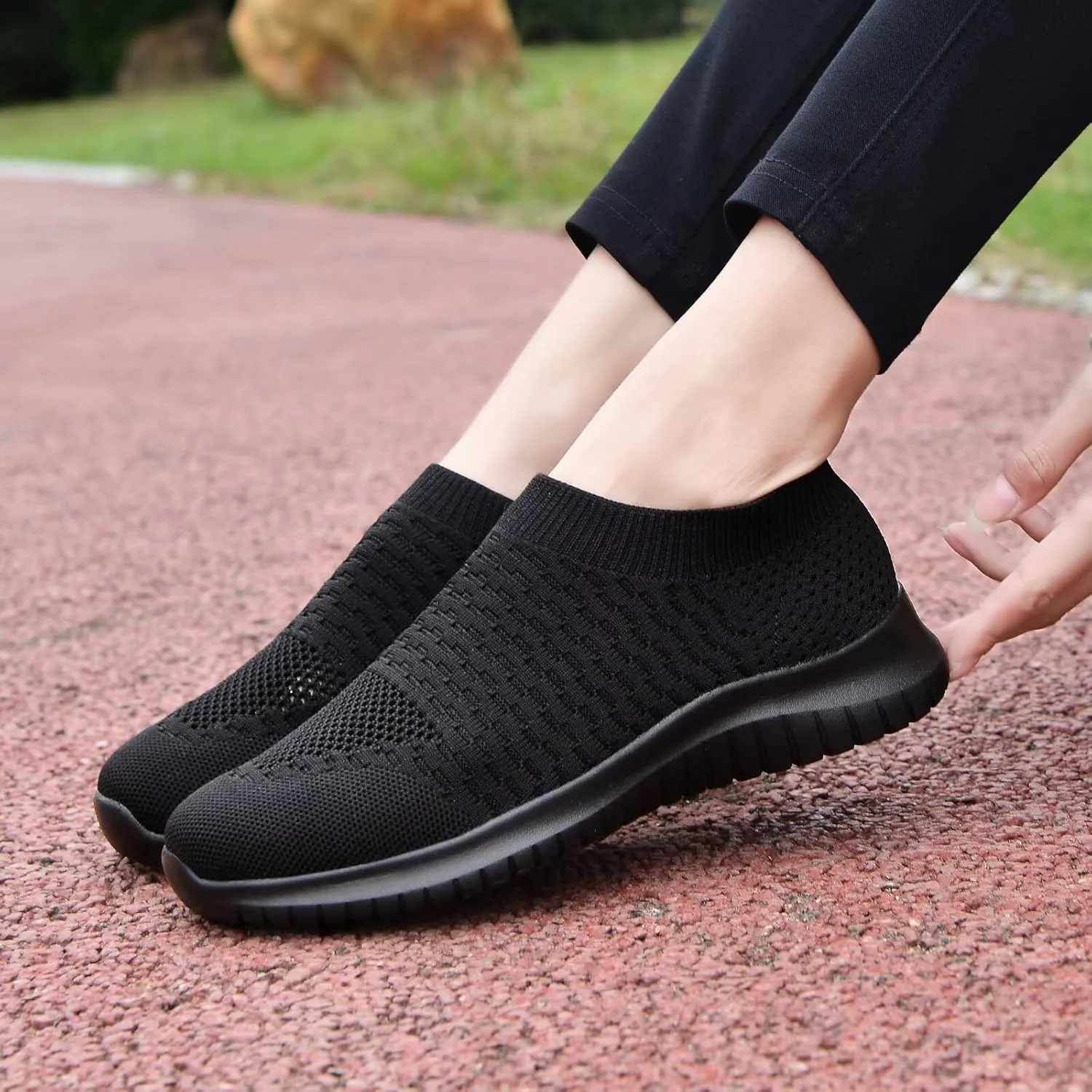 konhill Women's Walking Tennis Shoes - Lightweight Athletic Casual Gym Slip on Sneakers