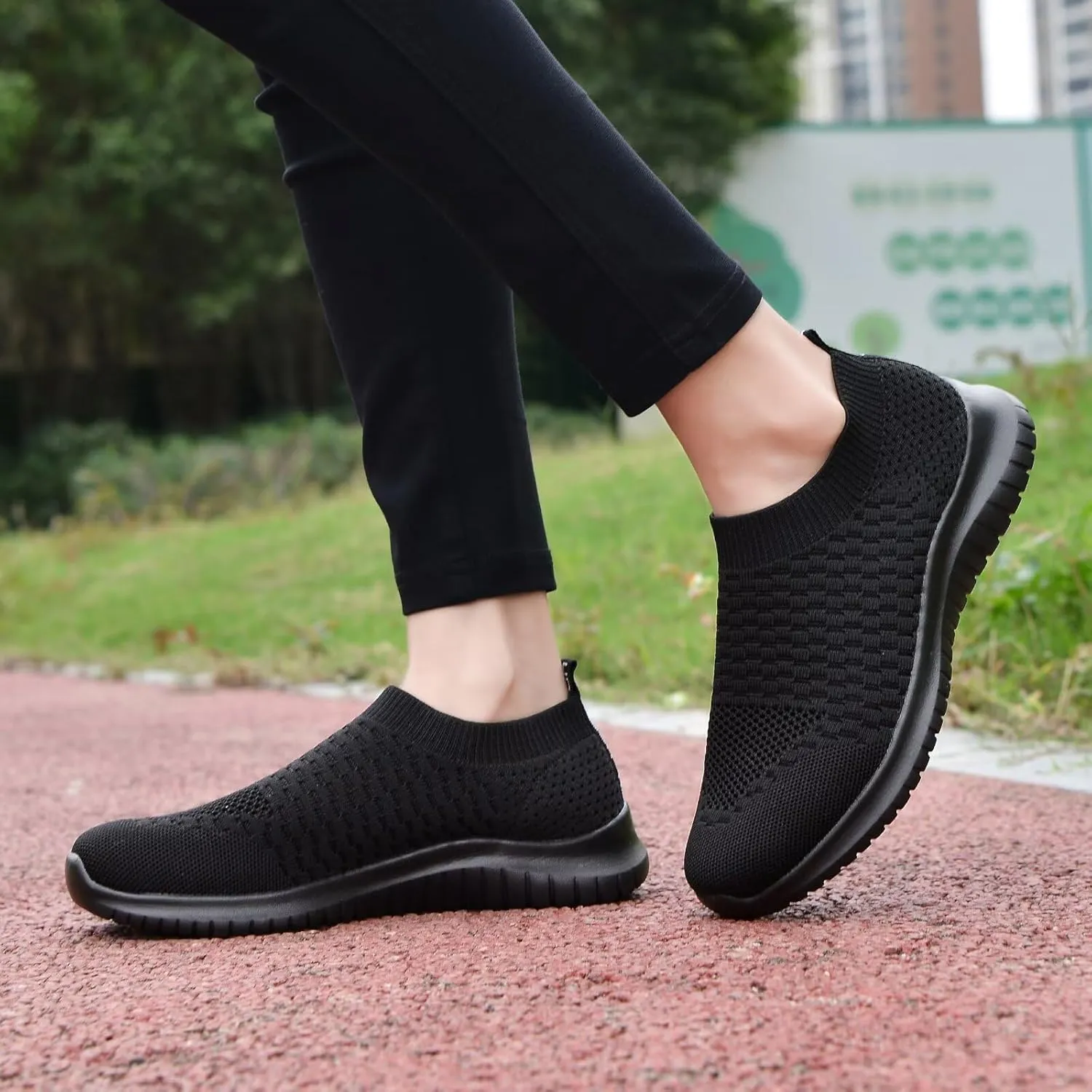 konhill Women's Walking Tennis Shoes - Lightweight Athletic Casual Gym Slip on Sneakers