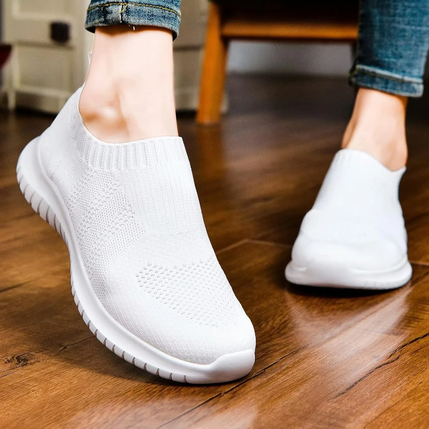 konhill Women's Walking Tennis Shoes - Lightweight Athletic Casual Gym Slip on Sneakers