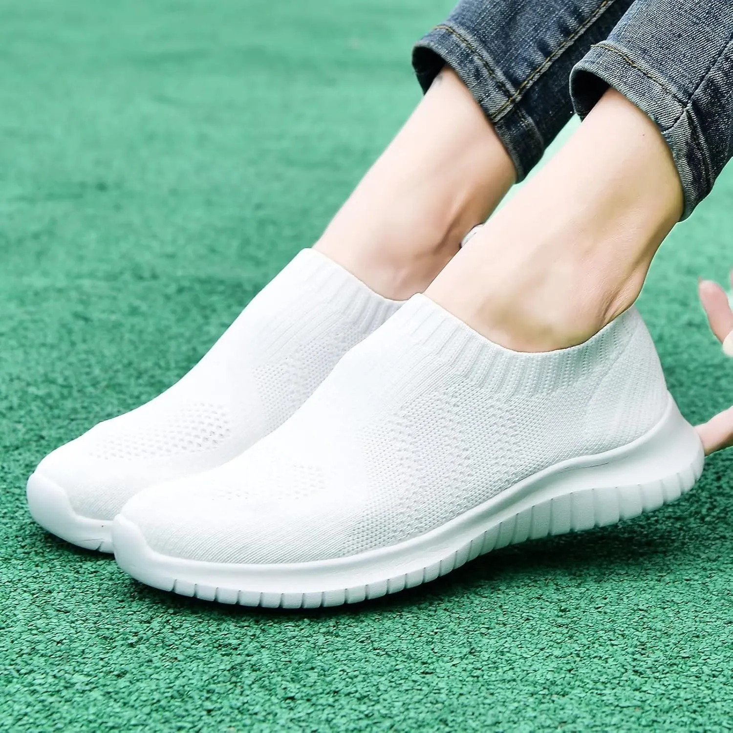 konhill Women's Walking Tennis Shoes - Lightweight Athletic Casual Gym Slip on Sneakers