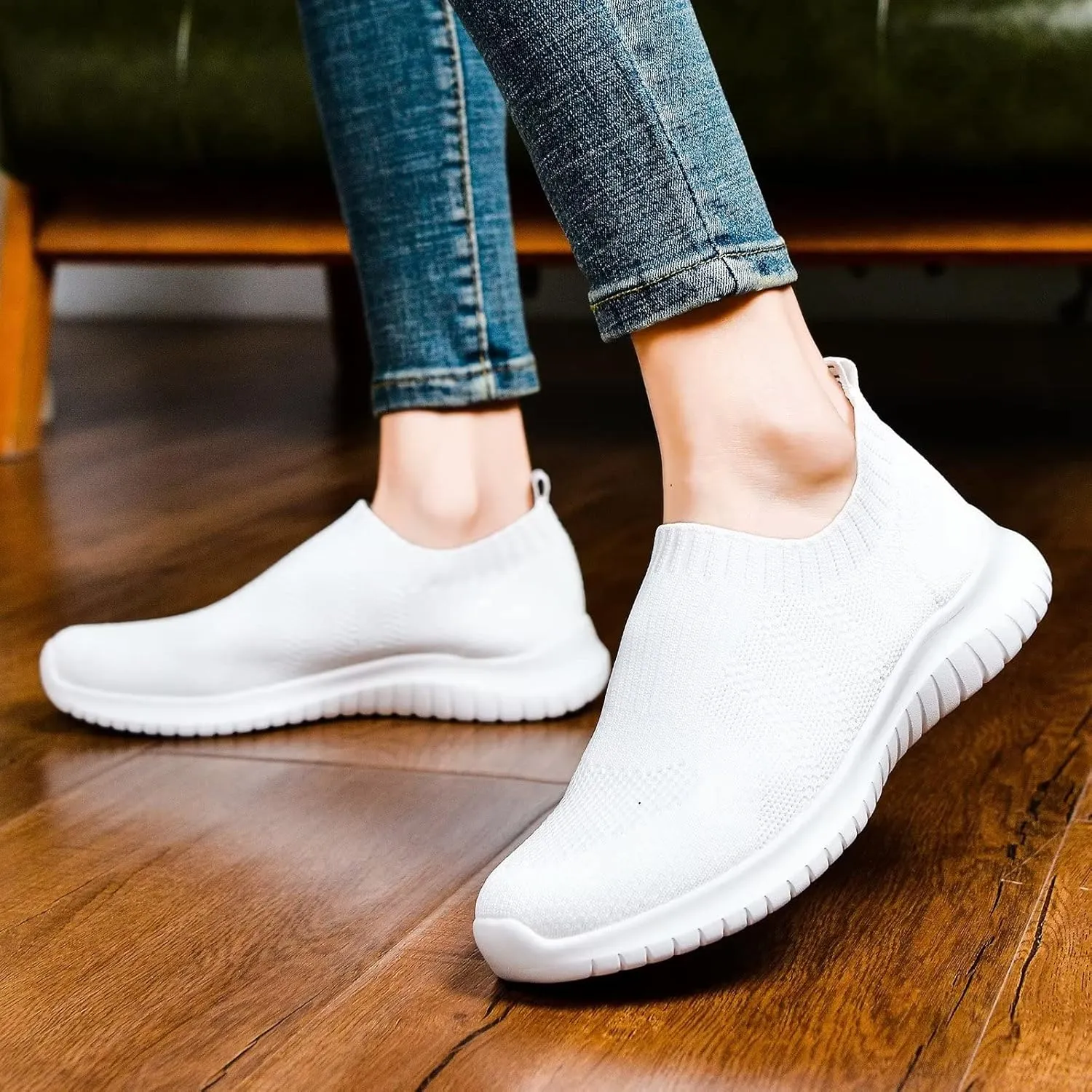 konhill Women's Walking Tennis Shoes - Lightweight Athletic Casual Gym Slip on Sneakers