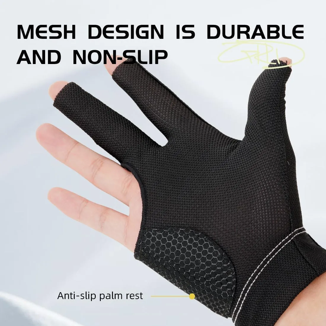 KONLLEN Billiards Gloves for Left Hand/Right Hand L/XL Pool Gloves Professional Non-Slip Adjustable Breathable Snooker Gloves Popular Sizes for Men & Women