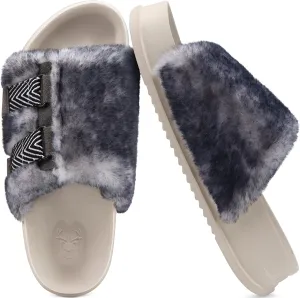 KuaiLu Women's Orthotic Slippers With Arch Support Soft Cushion Sandal Slippers for Woman Ladies Fashion Open Toe Faux Fur Platform Slipper Indoor Outdoor Size 6~12